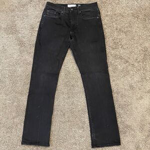 DEPARTWEST Jeans Mens 31R Black Seeker Straight Stretch Denim Pants Pockets Men